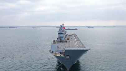 SİHA'lı TCG Anadolu denize açıldı