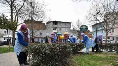 Bursa Osmangazi parklarında bahar temizliği