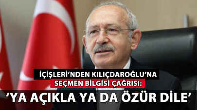 İçişleri'nden Kılıçdaroğlu'na seçmen bilgisi çağrısı: 'Aksi takdirde suç duyurusunda bulunacağız'