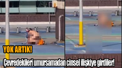 Yok artık! Çevredekileri umursamadan otoparkta cinsel ilişkiye girdiler!