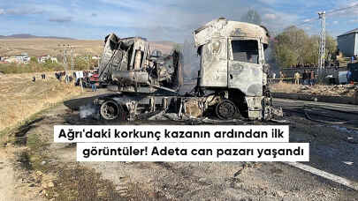 Ağrı'daki korkunç kazanın ardından ilk görüntüler!