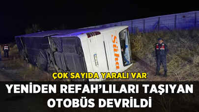 Yeniden Refah Kongresi dönüşünde kaza: Otobüs devrildi, 17 yaralı