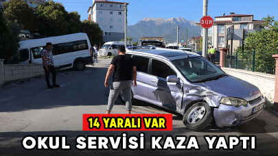 Okul Servisi Kaza Yaptı: 14 Yaralı var