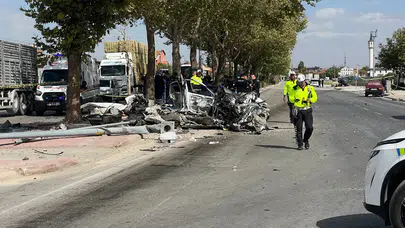 Konya'da feci kaza: Araç ikiye bölündü, 1 kişi hayatını kaybetti!
