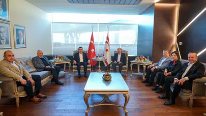 Cumhurbaşkanı Yardımcısı Yılmaz, KKTC Cumhurbaşkanı Tatar ile görüştü!