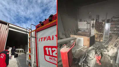 Edremit'te mobilya mağazasında korkutan yangın!