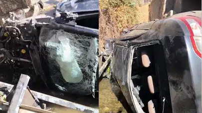 Hakkari'de otomobil dereye düştü: 4 kişi yaralandı!