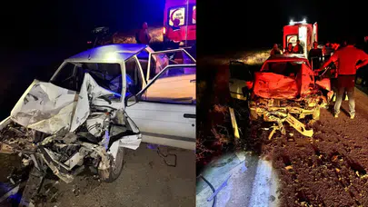 Ankara'da traktöre çarpan otomobil hurdaya döndü: 1 ölü, 1 yaralı