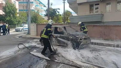 Çorum’da bir kadın, eşine öfkelenerek otomobili ateşe verdi!