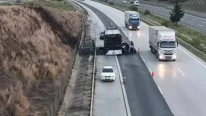 Osmaniye'de seyir halindeki yolcu otobüsünde yangın paniği!