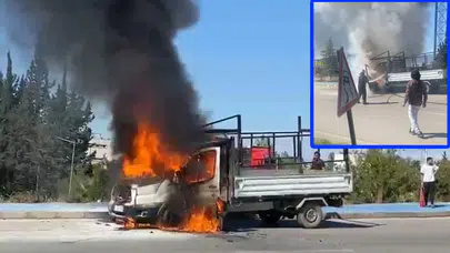 Adana'da kamyonet alevlere teslim oldu!