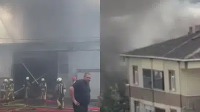 Ataşehir'de fabrika yangını!