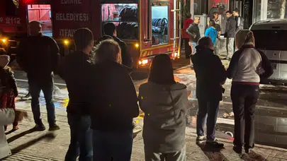 Edirne'de pastane yangını: Mahalleli sokağa döküldü