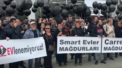 Bursa'da inşaat firması mağdurları eylem yaptı