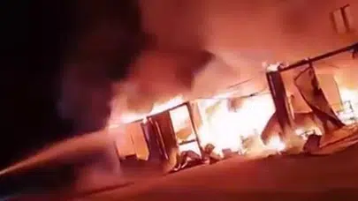 Erzurum’da şantiye alanında yangın paniği!