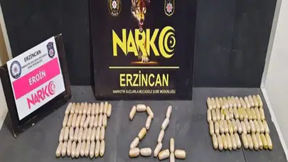 Erzincan’da midelerinde 109 kapsül uyuşturucu taşıyan 2 şüpheli yakalandı