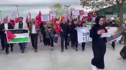 Mudanya’da filistin’e destek yürüyüşü