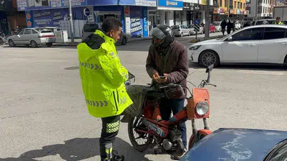 Erzincan’da motosikletlere yönelik trafik denetimi