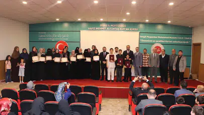 Sivas’ta 14 hafıza hafızlık belgeleri törenle verildi