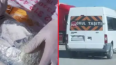 Van’da pes dedirten görüntü! Okul servisinde uyuşturucu taşıdılar