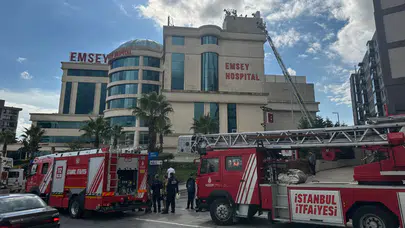 Pendik’te Özel Emsey Hastanesi’nin çatısında yangın!