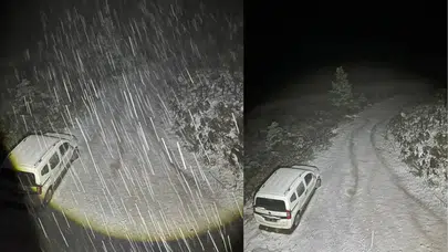 Bolu'nun yüksek kesimlerinde kar yağışı etkili oldu