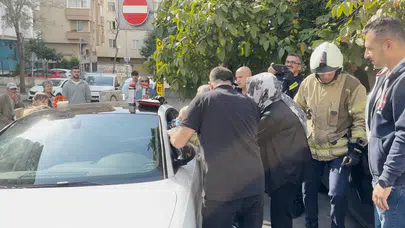 Kartal’da otomobilde kilitli kalan çocuğu itfaiye ekipleri kurtardı!