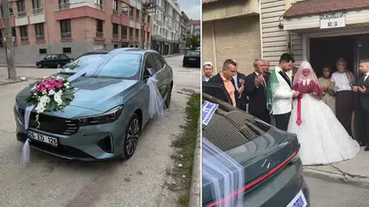 Eskişehir’de TOGG gelin arabası oldu: T10F göz kamaştırdı