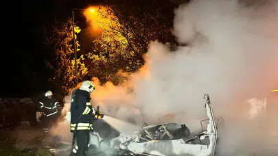 Edirne’de karavanda yangın: Vatandaş ölümden döndü