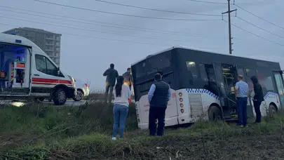 Tekirdağ'da belediye halk otobüsü tarlaya uçtu: 2 kişi yaralandı!