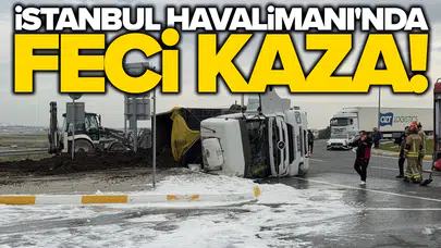 Gübre yüklü kamyon devrildi