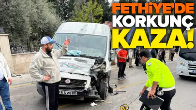 Freni patlayan kamyon, öğrenci servisine çarptı! 22 yaralı