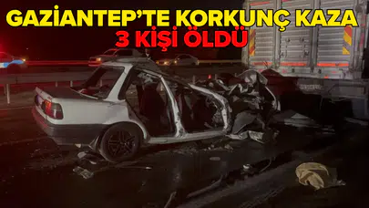 Otomobil, kamyona arkadan çarptı!