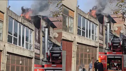 İnegöl'de mobilya imalathanesinde korkutan yangın