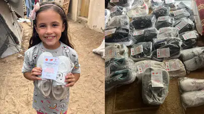 Adanalı kadınlardan Gazzeli çocuklara 120 çift ayakkabı desteği