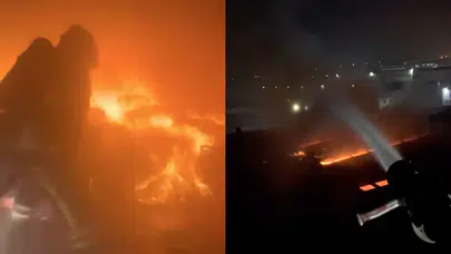 Bursa'da kuruyemiş fabrikasında korkutan yangın!