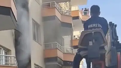Mersin'de yangın paniği: Bina tahliye edildi