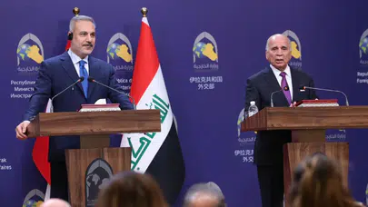 Bakan Fidan, Iraklı mevkidaşı Fuad Hüseyin ile ortak basın toplantısı düzenledi