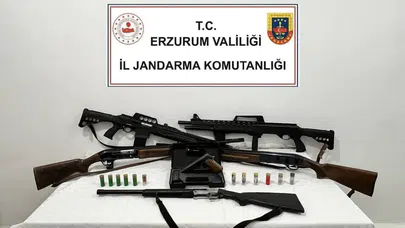 Erzurum’da jandarmadan kaçakçılık ve silah operasyonları