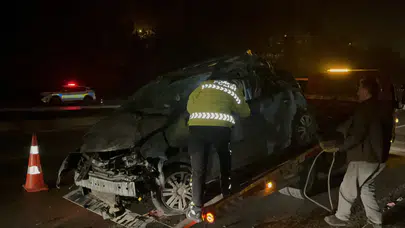 Eskişehir'de feci kaza! Otomobil takla attı