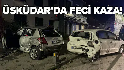 Otomobil, park halindeki araca çarptı: 2 yaralı!