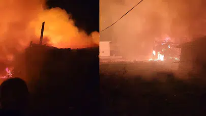 Çorum'da korkunç yangın: Ev ve samanlık kül oldu!