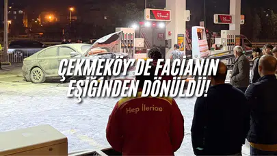 Araç akaryakıt istasyonuna daldı!