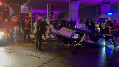 Kayseri'de polisten kaçan şüpheli, aracıyla takla attı: 2 yaralı