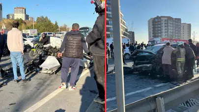 Başakşehir'de iki otomobil kafa kafaya çarpıştı: 1 ölü, 2 yaralı