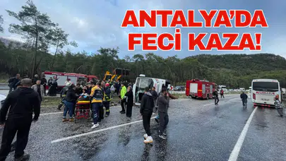 Midibüs devrildi, 6 kişi yaralandı