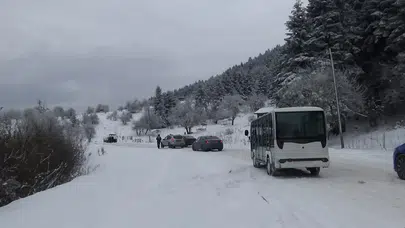 Bolu Yedigöller yolu buzlanma nedeniyle ulaşıma kapatıldı!