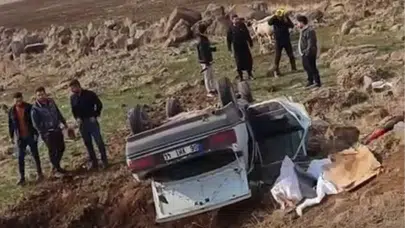 Siverek’te kontrolden çıkan otomobil köprüden uçtu