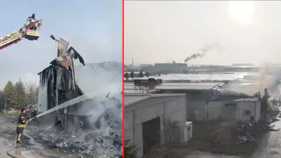 Uşak'ta fabrikada yangın