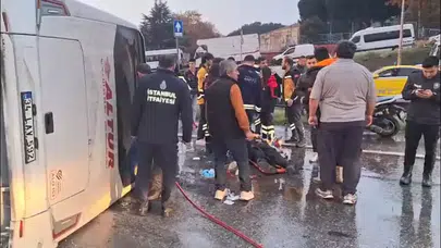 Maltepe'de servis minibüsü devrildi: 3 yaralı